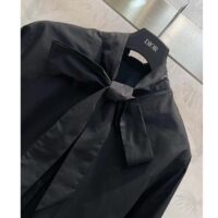 Dior Women CD Shirt Bow Collar Black Cotton Silk Poplin (3)