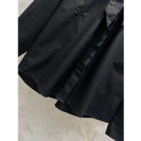 Dior Women CD Shirt Bow Collar Black Cotton Silk Poplin (3)