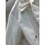 Dior Women CD Shirt Bow Collar White Cotton Silk Poplin - Imagen 6