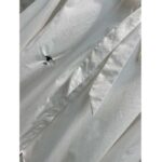 Dior Women CD Shirt Bow Collar White Cotton Silk Poplin - Imagen 7