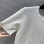 Dior Women CD Short-Sleeved Sweater White Cashmere Silk Knit – Image 8