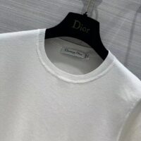 Dior Women CD Short-Sleeved Sweater White Cashmere Silk Knit (7)