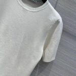 Dior Women CD Short-Sleeved Sweater White Cashmere Silk Knit – Image 7
