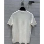 Dior Women CD Short-Sleeved Sweater White Cashmere Silk Knit – Image 3