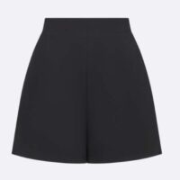 Dior Women CD Shorts Black Wool Silk Flared Cut High Waist (3)