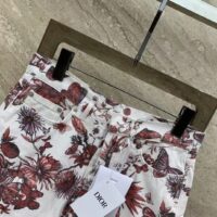 Dior Women CD Shorts White Cotton Denim Red Toile De Jouy Mexico (12)