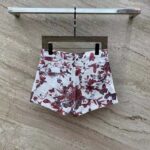 Dior Women CD Shorts White Cotton Denim Red Toile De Jouy Mexico - Imagen 3
