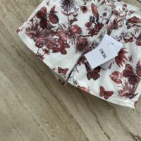 Dior Women CD Shorts White Cotton Denim Red Toile De Jouy Mexico (12)