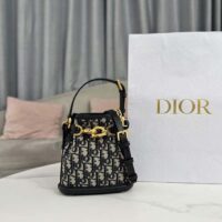 Dior Women CD Small C’est Dior Bag Blue Dior Oblique Jacquard (2)