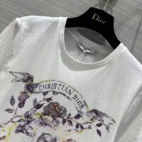 Dior Women CD T-Shirt White Stonewashed Cotton Linen Jersey (9)