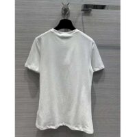 Dior Women CD T-Shirt White Stonewashed Cotton Linen Jersey (9)