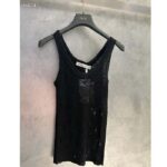 Dior Women CD Tank Top Black Technical Linen Knit – Image 2