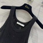 Dior Women CD Tank Top Black Technical Linen Knit – Image 7