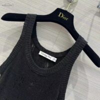 Dior Women CD Tank Top Black Technical Linen Knit (8)