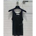 Dior Women CD Tank Top Black Technical Linen Knit – Image 3