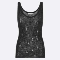 Dior Women CD Tank Top Black Technical Linen Knit (8)