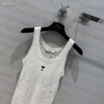 Dior Women CD Tank Top White Technical Linen Knit – Image 4