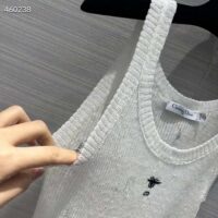Dior Women CD Tank Top White Technical Linen Knit (6)