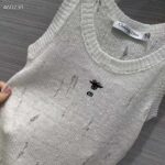 Dior Women CD Tank Top White Technical Linen Knit – Image 7