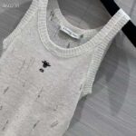 Dior Women CD Tank Top White Technical Linen Knit – Image 6