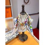 Dior Women CD Toile De Jouy Fantastica 90 Square Scarf White Multicolor Silk Twill - Image 8