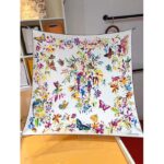Dior Women CD Toile De Jouy Fantastica 90 Square Scarf White Multicolor Silk Twill - Image 2