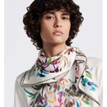 Dior Women CD Toile De Jouy Fantastica 90 Square Scarf White Multicolor Silk Twill - Image 9