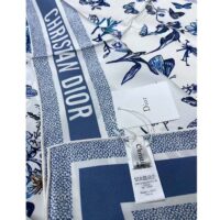 Dior Women CD Toile De Jouy Mexico 90 Square Scarf Blue Silk Twill (9)