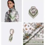 Dior Women CD Toile De Jouy Mexico 90 Square Scarf Green Silk Twill – Bild 10