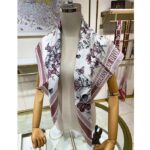 Dior Women CD Toile De Jouy Mexico 90 Square Scarf Pink Silk Twill - Image 7
