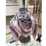 Dior Women CD Toile De Jouy Mexico 90 Square Scarf Pink Silk Twill - Image 6