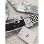 Dior Women CD Toile De Jouy Sauvage Mitzah Scarf Gray Silk Twill – Image 7