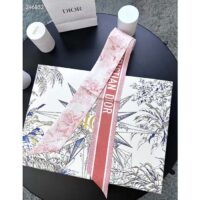 Dior Women CD Toile De Jouy Sauvage Mitzah Scarf Ivory Pink Silk Twill (10)