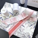 Dior Women CD Toile De Jouy Sauvage Mitzah Scarf Ivory Pink Silk Twill - immagine 3