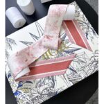 Dior Women CD Toile De Jouy Sauvage Mitzah Scarf Ivory Pink Silk Twill - immagine 5