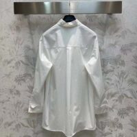 Dior Women CD Wing-Collar Shirt White Cotton Poplin (2)