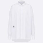 Camisa Dior para mujer CD con cuello de ala en popelina de algodón blanca