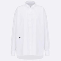 Dior Women CD Wing-Collar Shirt White Cotton Poplin (2)