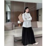 Dior Women CD Wing-Collar Shirt White Cotton Poplin - Imagen 13