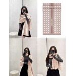 Dior Unisex Cannage Scarf Rose Des Vents Ecru Cashmere Virgin Wool - Image 8