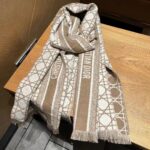 Dior Unisex Cannage Scarf Rose Des Vents Ecru Cashmere Virgin Wool - Image 2