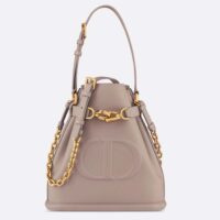 Dior Women Medium C’est Dior Bag Warm Taupe CD-Embossed Calfskin (11)