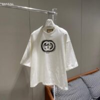 Gucci GG Men Cotton Jersey T-Shirt Crewneck Dropped Shoulder Short Sleeves (5)