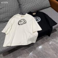 Gucci GG Men Cotton Jersey T-Shirt Crewneck Dropped Shoulder Short Sleeves (5)