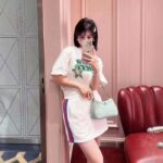 Gucci GG Women Cotton Jersey T-Shirt Off White Crewneck Short Sleeves - Image 11