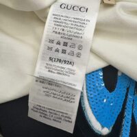 Gucci GG Women Cotton Jersey T-Shirt Off White Crewneck Short Sleeves (4)