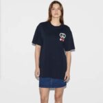 Gucci GG Women Cotton Jersey T-Shirt Patch Black Crewneck Short Sleeves – Image 10