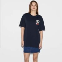 Gucci GG Women Cotton Jersey T-Shirt Patch Black Crewneck Short Sleeves (4)