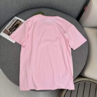 Gucci GG Women Cotton Jersey T-Shirt Patch Pink Crewneck Short Sleeves (4)