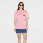Gucci GG Women Cotton Jersey T-Shirt Patch Pink Crewneck Short Sleeves – Image 10